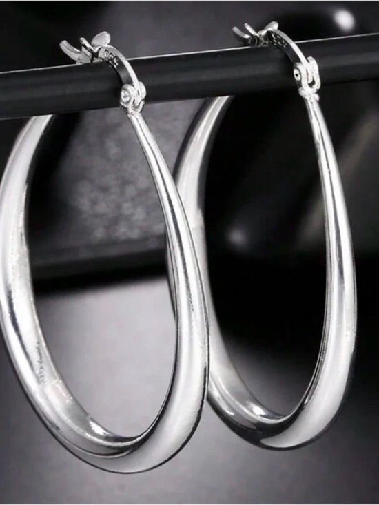 Jewelry - Silver Hoop Earrings – Sleek Women’s Jewelry